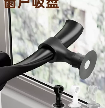 No-Drill Window Magnetic Suction Cup Glass Window Handle Anti-Collision Stopper - Bathroom Door Stopper to Prevent Closing