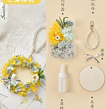 Mother's Day DIY Handmade Preserved Flower Wreath Material Kit Charm Decoration Kindergarten Parent-Child Children Team Building Activity Gift