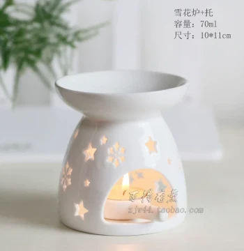 Minimalist Ceramic Aromatherapy Burner - Indoor Candle Warmer for Home, Bedroom SPA, and Foot Bath Essential Oils, Safe for Dry Heating