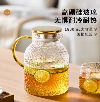 Home Cold Water Pitcher Set - Large Capacity Heat-Resistant Glass Kettle for Tea, Boiled Water, and Juice