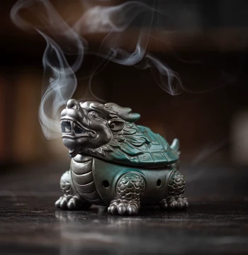 Dragon Turtle Ceramic Incense Burner for Home Indoor Use, Sandalwood and Agarwood Aromatherapy Furnace, Chinese Zen Style Tea Table Decorative Ornament