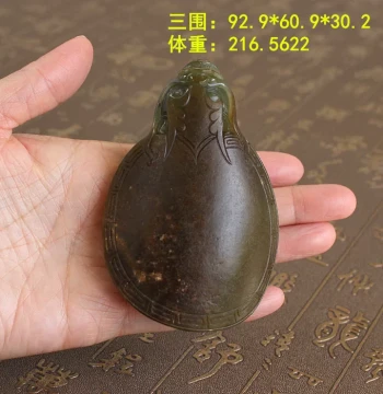 Qin Skin Green Jade Seed Material Large Dragon Turtle Handle Piece/Ornament Zhen® Warehouse Opening Xinjiang Hetian Jade