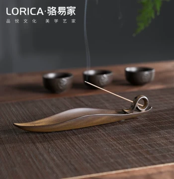 LORiCA Incense Stick Holder, Linear Ceramic Incense Stand, Zen Aromatherapy Tray, Retro Agarwood Burner for Home Indoor Use