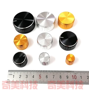 Speaker Volume and Tone Adjustment Potentiometer Switch Knob Cap Round/Splined Shaft 6MM Inner Bore