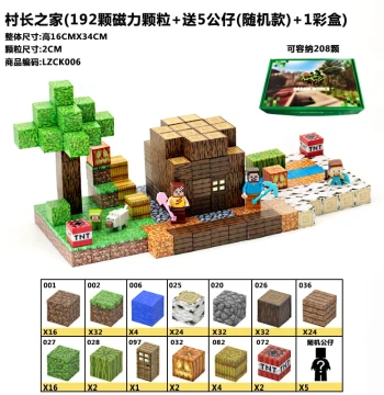 MC Minecraft Merchandise Ore Magnets, Magnetic Block Assembly Building Bricks, Educational Model Toys for Children