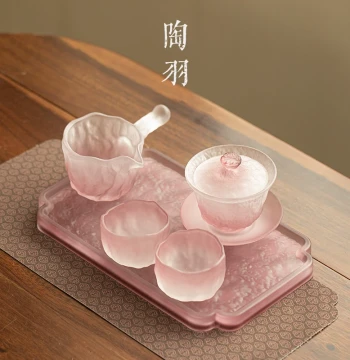 Liuguang Licol Cloud Surge Divine Three-Talent Gaiwan Teapot Set: One Pot and Two Cups for Home Brewing, Tea Bowl with Tea Tray, Kung Fu Tea Set