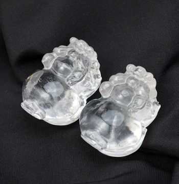 Natural White Crystal Pixiu Carving, Crystal Jade Pixiu Handheld Piece, Crystal Craft for DIY Housewarming Decoration