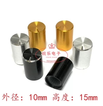 Aluminum Knob 6mm Potentiometer Cap 10x15mm Metal Knurled Shaft Volume Control Knob