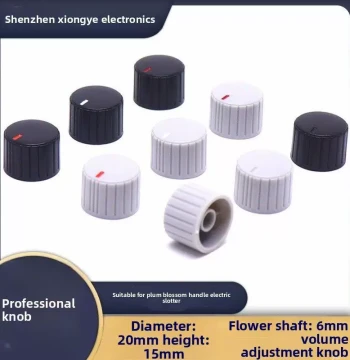 20x15mm Plastic Knob Cap for Potentiometer and Encoder Switch, Guitar Amp Volume Control with 6mm Splined Shaft