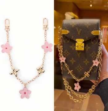 Phone Bag Chain with Cherry Blossom Charm