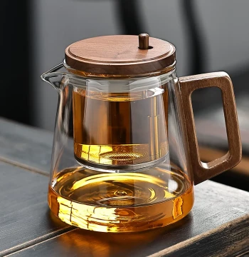 Xiyi Life Office Glass Gongfu Tea Cup with One-Touch Tea-Water Separation, Home High-Temperature Resistant Teapot, Premium Tea Set