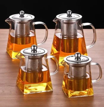 Thickened Elegant Cup Tea Pot Tea-Water Separation Filter Flower Tea Pot Tea Brewer Heat-Resistant Glass Tea Cup Tea Set Household