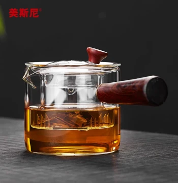 Side-Handle Glass Teapot for Electric Ceramic Stove - High-Temperature Resistant Household Brewing Pot with Filter, 2026 New Model