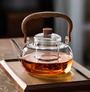YIHUTEA New Glass Tea Kettle, High-Temperature Resistant Thickened Tea Boiler for Electric Stove, Home Brewing Pot