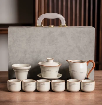 Cipaiming Ru Kiln Kung Fu Tea Set Home Ceramic Teapot and Teacups Light Luxury Premium Brewing Set 2026 New Model