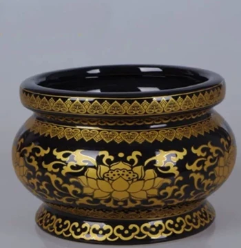 Home Ceramic Incense Burner for Ancestral Worship, Temple Small Round Incense Burner, Sacrificial Incense Burner, Grave Incense Burner, Sunscreen and Freeze-Resistant
