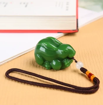 Hetian Jade Zodiac Rabbit Pendant Xinjiang Jade Wealth-Attracting Rat Ornament Hand Piece Men and Women Jasper 3D Rabbit Jade Amulet