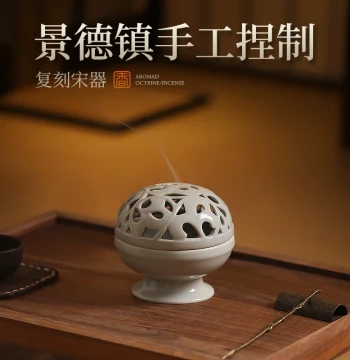 Ceramic Small Incense Burner Home Indoor Incense Coil Burner Incense Seal Incense Stick Holder Sandalwood Incense Burner Tea Ceremony Chinese Style Aromatherapy Burner