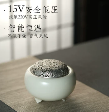 Electric Aromatherapy Heater for Agarwood and Sandalwood - Ceramic Incense Burner with Direct Plug-in Design for Home and Tea Room Decor