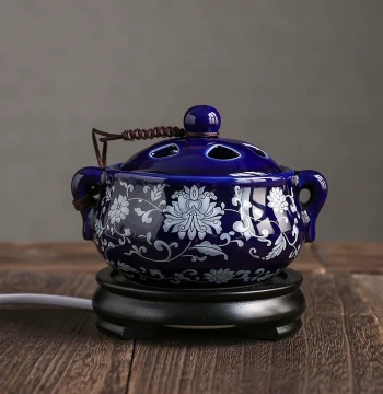 Ceramic Timer and Temperature-Controlled Agarwood Furnace: Electric Burner for Essential Oils and Incense Pills