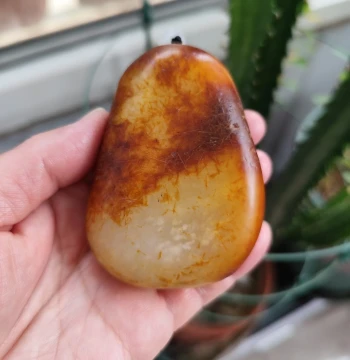 Hetian Jade White Raw Stone 235g Hand Piece Double Dyed Xinjiang Hetian Jade Natural Jade Stone
