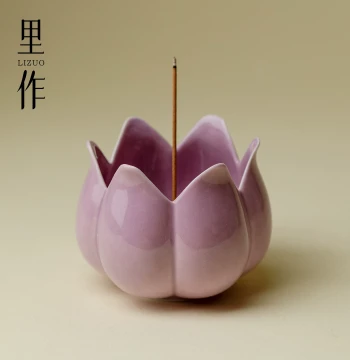 Lizuo Purple Energy from the East Incense Holder Ceramic Incense Burner Home Indoor Aromatherapy Burner Incense Way Sandalwood Stick Holder Creative Incense
