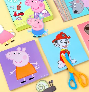Paper Cutting Craft Kit for Children, Kindergarten Ages 3-6, Fun Pattern Set, DIY Material Pack, Kids' Toys