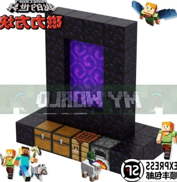 MC Minecraft Merchandise Ore Magnets - Magnetic Block Assembly Building Bricks for Kids Educational Model Toys