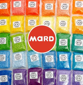 Mard Perler Beads Refill Pack - Full Set of 221 Colors, DIY Craft Kit, Single Color 2.6mm Fuse Bead Set