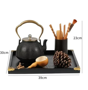 New Chinese Style Decorative Ornaments Set with Tea Tray Combination, Soft Furnishings for Model Homes, Living Rooms, Coffee Tables, and Studies