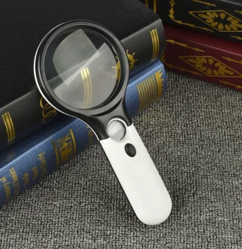 30x HD Magnifier for Elderly Reading, Handheld Jewelry and Jade Identification, Dragon-Handle Factory Double-Lens Model