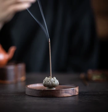Retro Lotus Stick Incense Holder, Ceramic Creative Small Censer, Home Indoor Incense Accessory, Tea Table Sandalwood & Agarwood Aromatherapy Burner