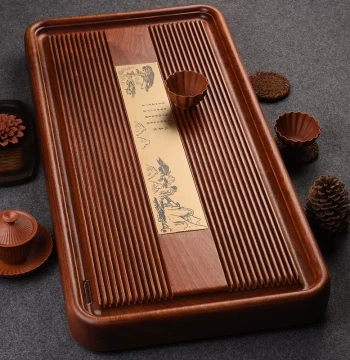 2026 New Arrival Home Solid Wood Tea Table, Single Piece Rosewood Tea Tray, High-End Chinese Kung Fu Tea Set and Tea Sea