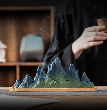 Chinese Zen Style Ceramic Incense Burner, Aromatherapy Burner for Coil and Stick Incense, Mugwort and Mosquito Incense Holder for Home Living Room, Tea Room, and Entryway Decoration