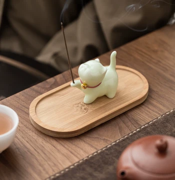 Creative Ceramic Cat Incense Holder – Home Indoor Tea Ceremony Study Room Aromatherapy Ornament, Incense Stand Decor