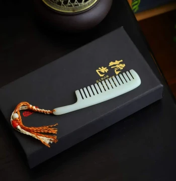 Natural Xinjiang Hetian Jade Factory Shop, Russian Old Material Minimalist Plain Jade Comb Hand Piece