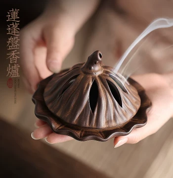 Ceramic Coil Incense Burner for Home Indoor Use, Tea Ceremony Aromatherapy Burner, Sandalwood Incense Burner, Mosquito Coil Burner with Premium Feel
