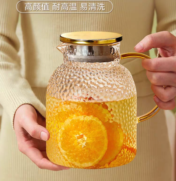 Household High-Temperature Resistant Glass Cooling Pitcher, Large Capacity Cold Water Jug, Tea Brewing Pot, Iced Tea Pot, and Cup Set