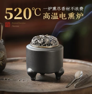 High-Temperature Ceramic Electric Incense Burner for Home Indoor Use, Electronic Sandalwood Incense Heater for Powder and Agarwood, Dry-Heating Aromatherapy Furnace