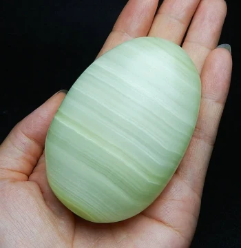 Banded Jade Hand Piece, Natural Afghan Jade Raw Stone, Cultural Play Jade Hand-Held Item, Premium Gift for Men and Women