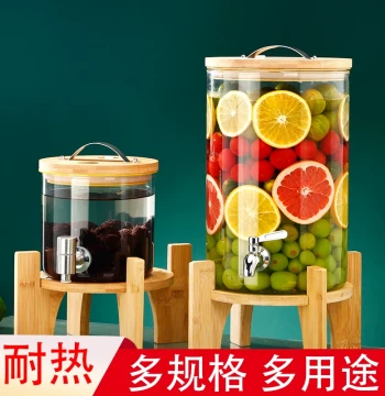 High-Temperature Resistant Glass Infusion Jar with Spigot for Tea, Fruit Tea, Cola, and DIY Beverages