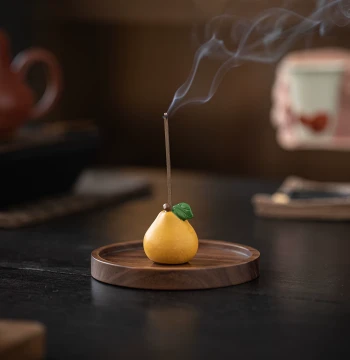 Creative Ceramic Small Pomelo Incense Stick Holder Upright Incense Stand Home Indoor Incense Burner Zen Tea Table Aromatherapy Burner