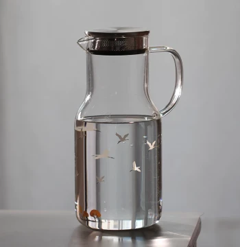 High Borosilicate Glass Heat-Resistant Cold Water Pitcher, Home Transparent Refrigerator Cooling Kettle, Tea Pot for Flower Tea, Glass Teapot