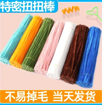 Extra-Dense Chenille Stem Bouquet Handmade DIY Headband Pipe Cleaner Material Kit, Super Dense Fuzzy Sticks