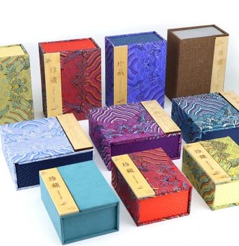 Vintage Jewelry Storage Box for Jade, Antiques, Bracelets, and Hand Pieces, Wave Pattern Double-Opening Brocade Gift Box