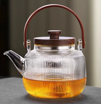 Glass Teapot for Home Use, 2026 New Style Lifting-Handle Teapot, Large Capacity Heat-Resistant Kettle Suitable for Open Flame and Electric Ceramic Stoves