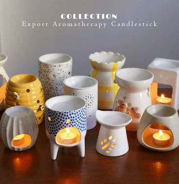 Export Nordic Style Ceramic Aromatherapy Burner - Niche Premium Candle Holder for Dry Burning, Creative Home Decor