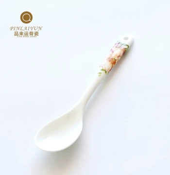 [Pin Lai Yun][Teaware Matching Coffee Spoon] Korean Style Bone China Coffee Spoon Ceramic Small Creamer Spoon
