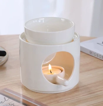 Detachable Design Ceramic Indoor Home Aromatherapy Burner Sandalwood Lamp Dry-Bake SPA Candle Powder Anti-Smoke Incense Coffee