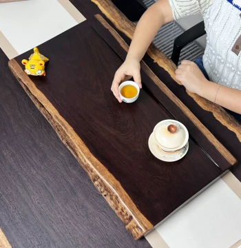 Ebony Wood Tea Tray Solid Whole Log Natural Solid Wood Tea Table for Home Kung Fu Tea Set Modern Minimalist Large and Small Sizes